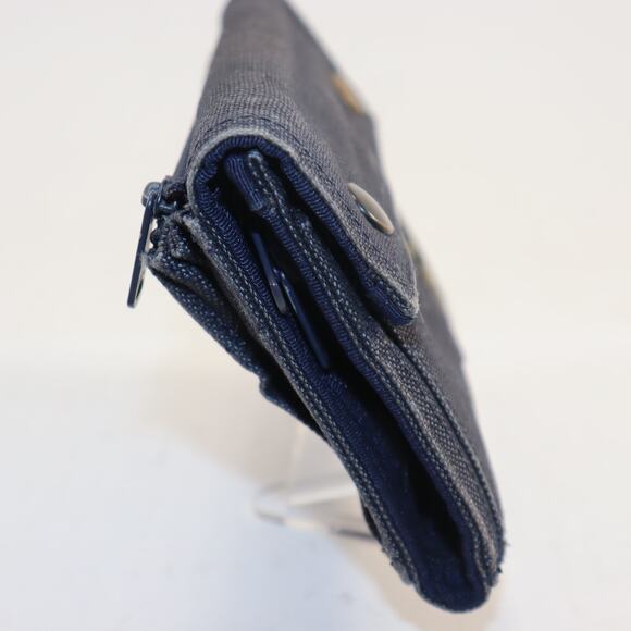 Porter Yoshida & Co. Japan Navy Canvas Trifold Wallet | Snap Closure - Picture 5 of 9